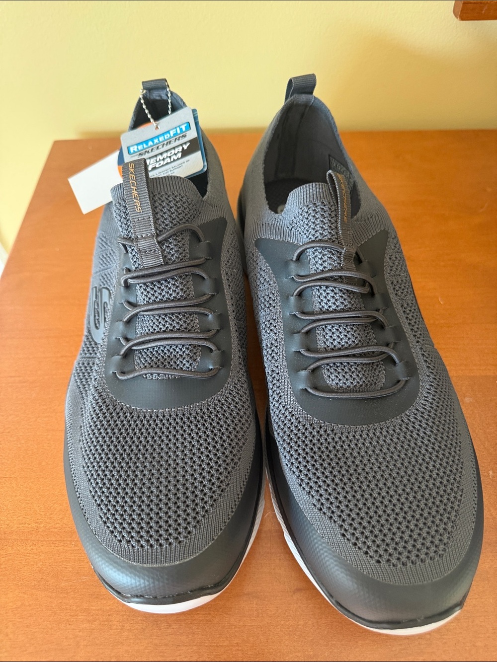 Skechers Men's Charcoal Gray Slip-On Knit Sneakers